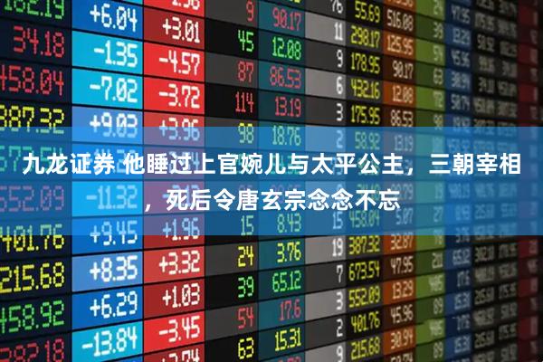 九龙证券 他睡过上官婉儿与太平公主，三朝宰相，死后令唐玄宗念念不忘